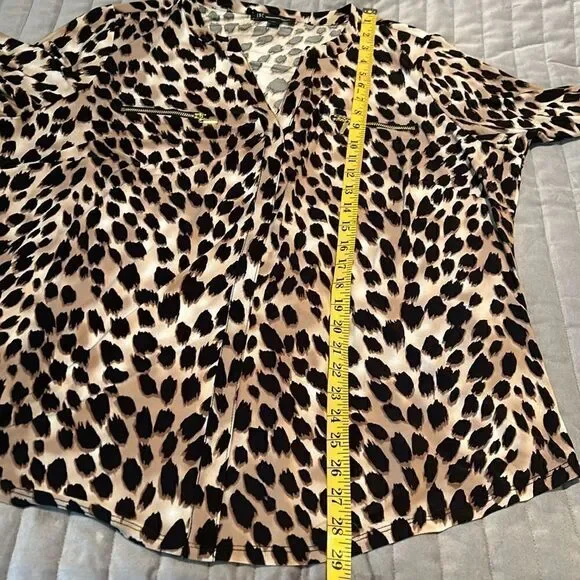NWT International concepts leopard print, long sleeve shirt size 2X. - Picture 9 of 9
